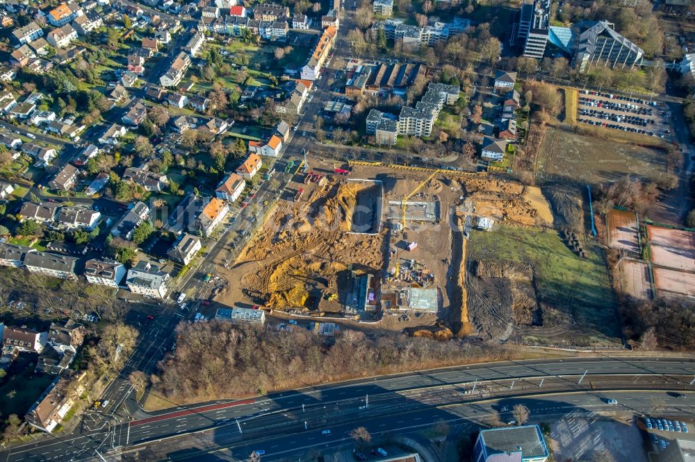 Luftbild Bochum - Baustelle zum Neubau eines Büro- und Geschäftshauses der Vonovia Zentrale in Bochum im Bundesland Nordrhein-Westfalen