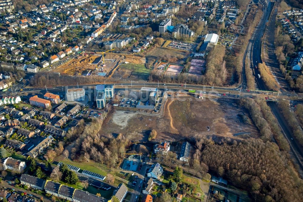 Bochum von oben - Baustelle zum Neubau eines Büro- und Geschäftshauses der Vonovia Zentrale in Bochum im Bundesland Nordrhein-Westfalen