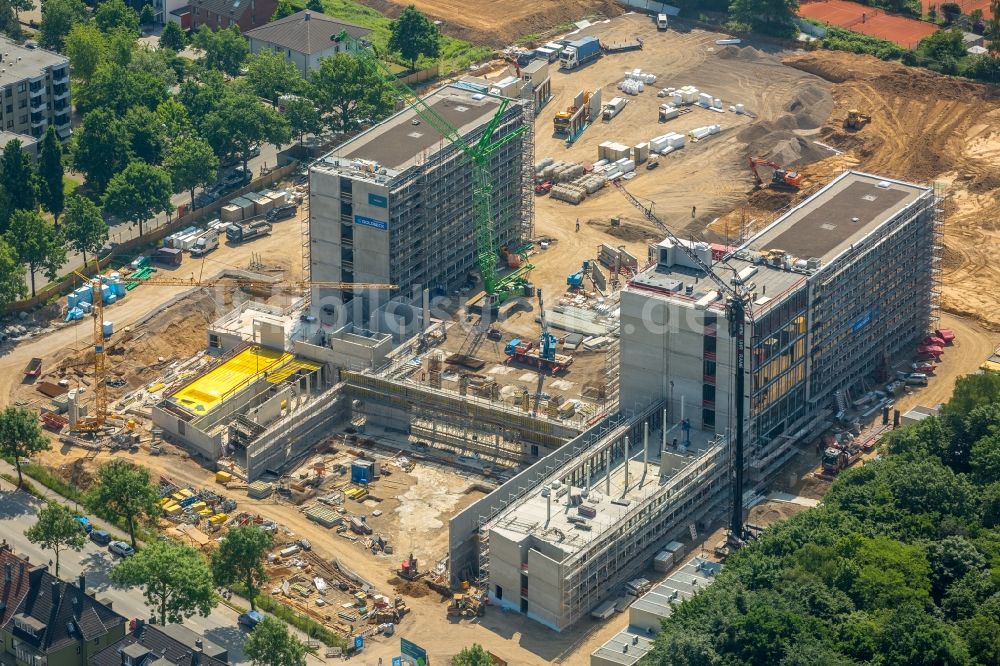 Bochum von oben - Baustelle zum Neubau eines Büro- und Geschäftshauses der Vonovia Zentrale in Bochum im Bundesland Nordrhein-Westfalen