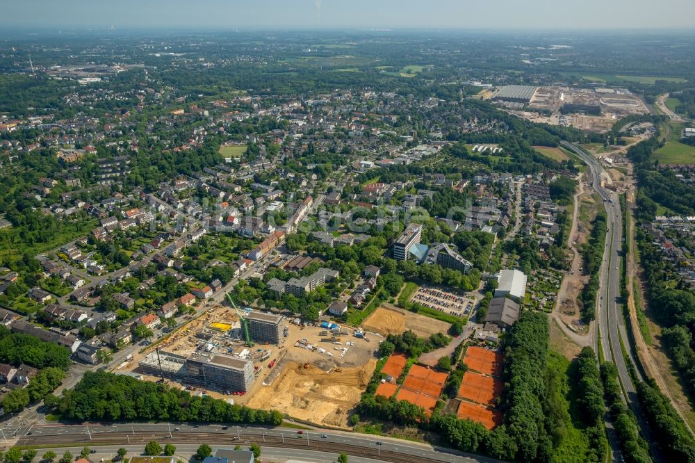 Bochum von oben - Baustelle zum Neubau eines Büro- und Geschäftshauses der Vonovia Zentrale in Bochum im Bundesland Nordrhein-Westfalen