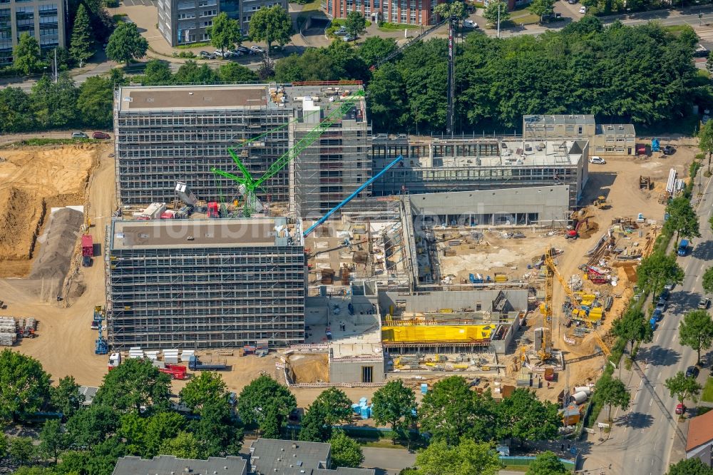 Luftbild Bochum - Baustelle zum Neubau eines Büro- und Geschäftshauses der Vonovia Zentrale in Bochum im Bundesland Nordrhein-Westfalen