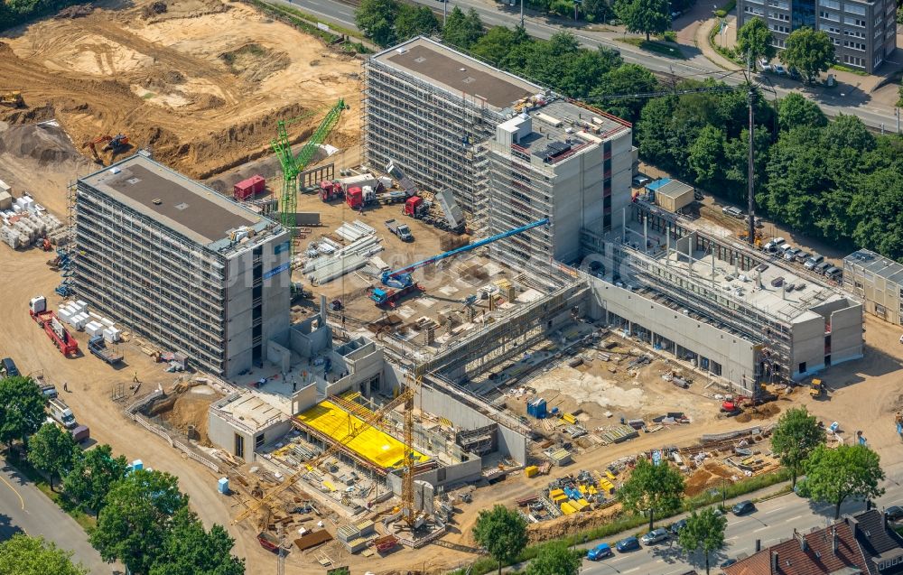 Bochum aus der Vogelperspektive: Baustelle zum Neubau eines Büro- und Geschäftshauses der Vonovia Zentrale in Bochum im Bundesland Nordrhein-Westfalen