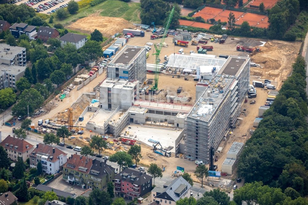 Bochum von oben - Baustelle zum Neubau eines Büro- und Geschäftshauses der Vonovia Zentrale in Bochum im Bundesland Nordrhein-Westfalen