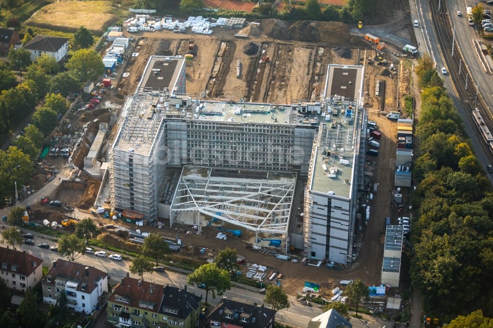 Bochum von oben - Baustelle zum Neubau eines Büro- und Geschäftshauses der Vonovia Zentrale in Bochum im Bundesland Nordrhein-Westfalen