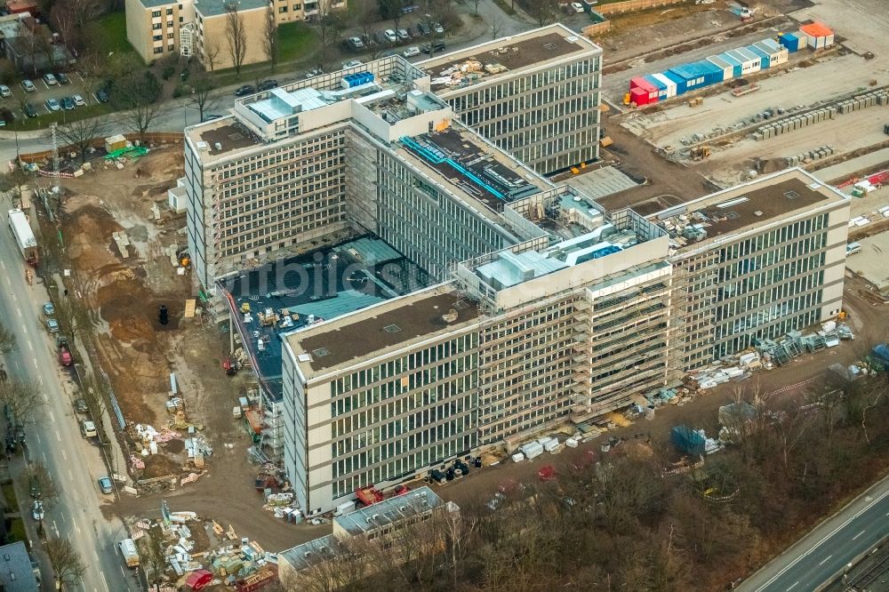 Luftbild Bochum - Baustelle zum Neubau eines Büro- und Geschäftshauses der Vonovia Zentrale in Bochum im Bundesland Nordrhein-Westfalen