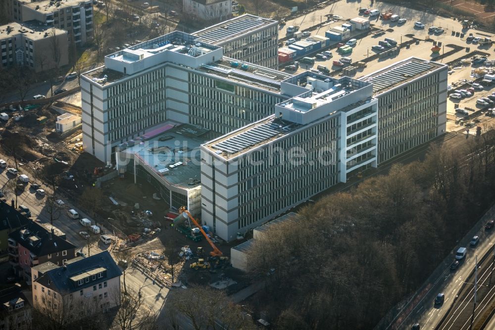 Bochum von oben - Baustelle zum Neubau eines Büro- und Geschäftshauses der Vonovia Zentrale in Bochum im Bundesland Nordrhein-Westfalen