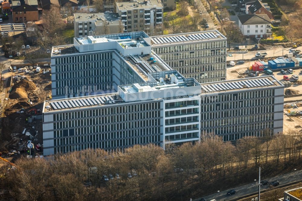 Luftbild Bochum - Baustelle zum Neubau eines Büro- und Geschäftshauses der Vonovia Zentrale in Bochum im Bundesland Nordrhein-Westfalen