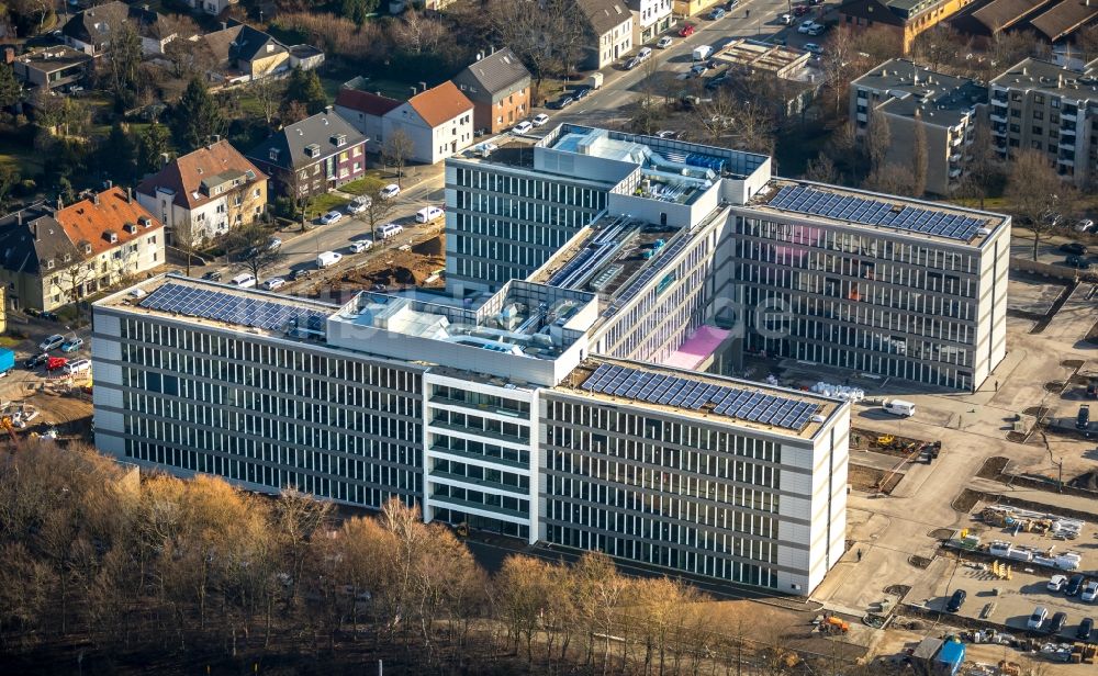 Bochum von oben - Baustelle zum Neubau eines Büro- und Geschäftshauses der Vonovia Zentrale in Bochum im Bundesland Nordrhein-Westfalen