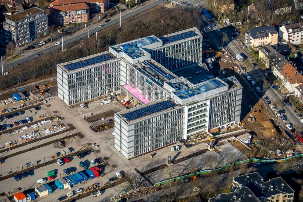 Luftbild Bochum - Baustelle zum Neubau eines Büro- und Geschäftshauses der Vonovia Zentrale in Bochum im Bundesland Nordrhein-Westfalen