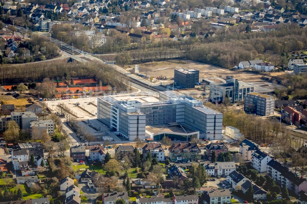 Bochum von oben - Baustelle zum Neubau eines Büro- und Geschäftshauses der Vonovia Zentrale in Bochum im Bundesland Nordrhein-Westfalen