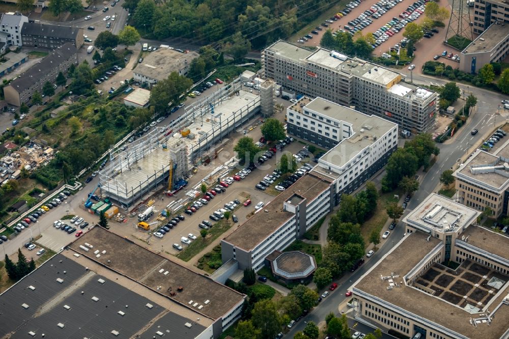 Luftbild Essen - Baustelle zum Neubau eines Bürogebäude des Geschäftshauses an der Bamlerstraße in Essen im Bundesland Nordrhein-Westfalen, Deutschland