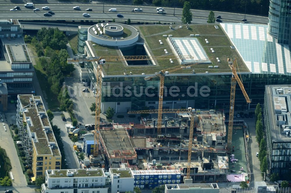 Luftaufnahme München - Baustelle zum Neubau Bürogebäude NOVE im Arnulfpark in München im Bundesland Bayern