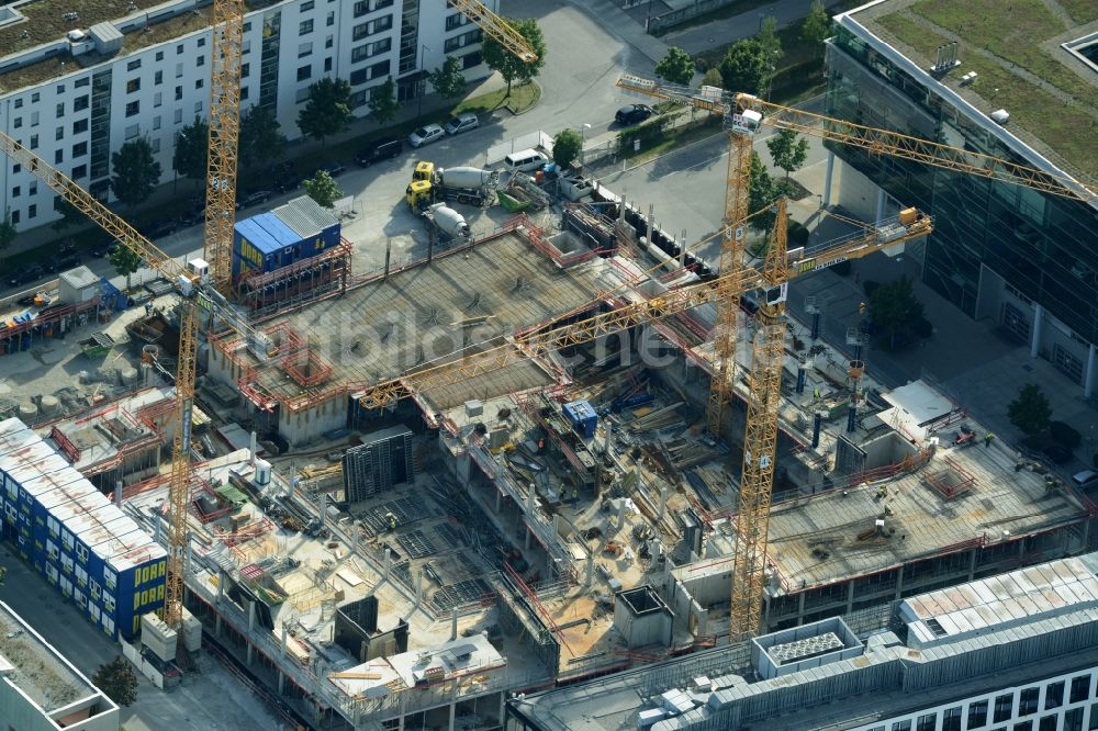 München aus der Vogelperspektive: Baustelle zum Neubau Bürogebäude NOVE im Arnulfpark in München im Bundesland Bayern