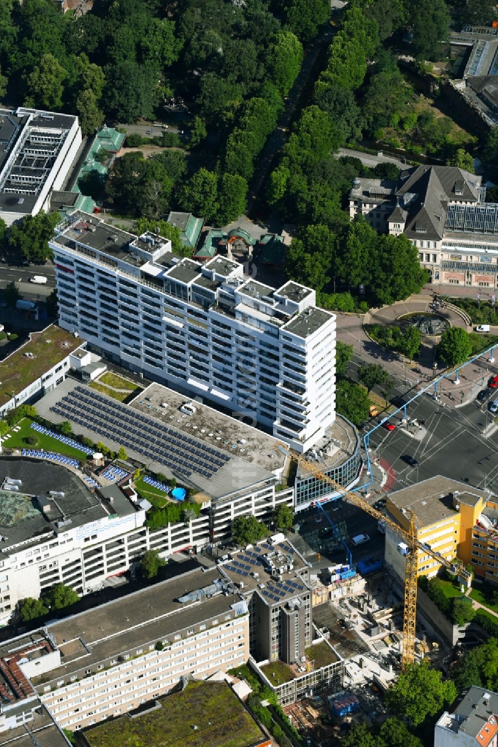 Luftbild Berlin - Baustelle zum Neubau des Bürohaus- Gebäude Nürnberger Straße im Ortsteil Charlottenburg in Berlin, Deutschland