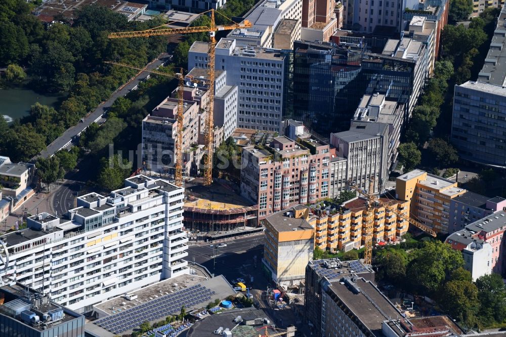 Luftaufnahme Berlin - Baustelle zum Neubau des Bürohaus- Gebäude Nürnberger Straße im Ortsteil Charlottenburg in Berlin, Deutschland