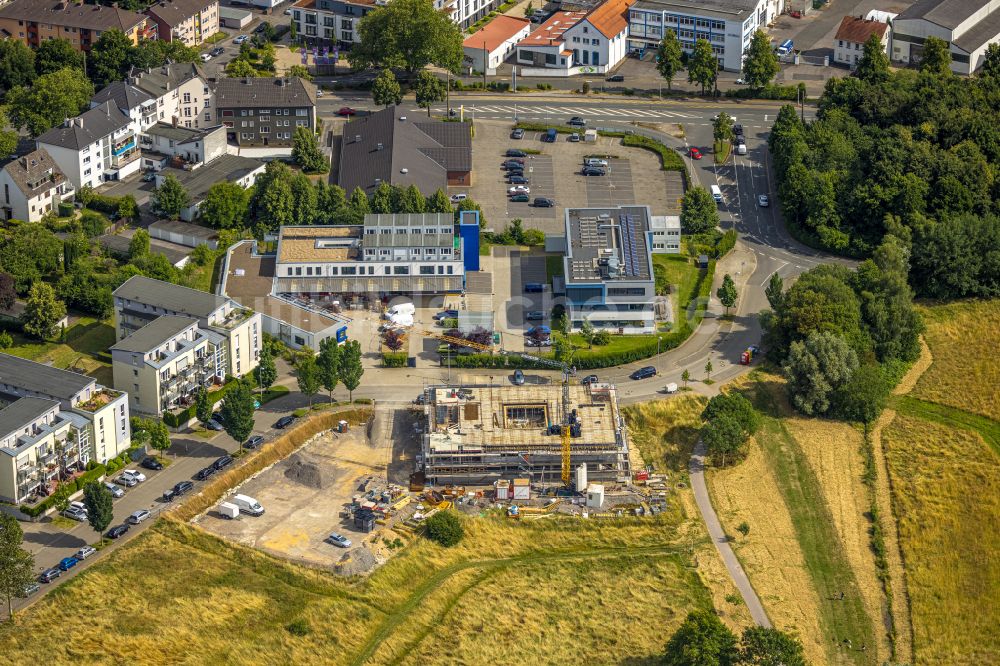 Luftbild Witten - Baustelle zum Neubau eines Bürokomplexes neben der Netto Filiale an der Rosi-Wolfstein-Straße im Stadtteil Annen in Witten im Bundesland Nordrhein-Westfalen