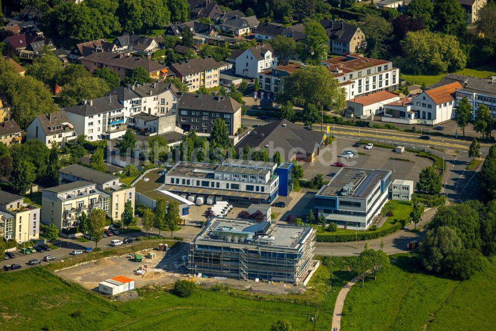 Witten von oben - Baustelle zum Neubau eines Bürokomplexes neben der Netto Filiale an der Rosi-Wolfstein-Straße im Stadtteil Annen in Witten im Bundesland Nordrhein-Westfalen