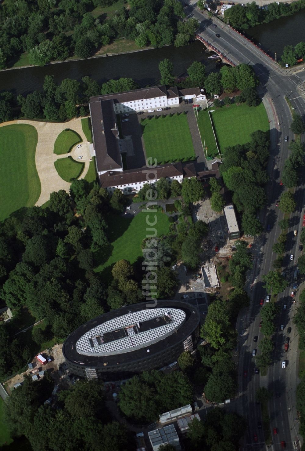 Luftaufnahme Berlin - Baustelle zum Neubau des Bundespräsidialamtes im Tiergarten in Berlin, Deutschland