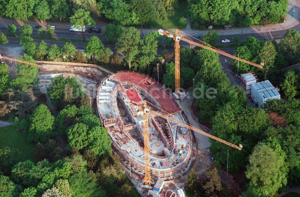 Luftbild Berlin - Baustelle zum Neubau des Bundespräsidialamtes im Tiergarten in Berlin, Deutschland