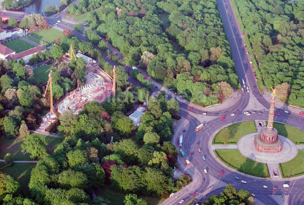 Luftaufnahme Berlin - Baustelle zum Neubau des Bundespräsidialamtes im Tiergarten in Berlin, Deutschland