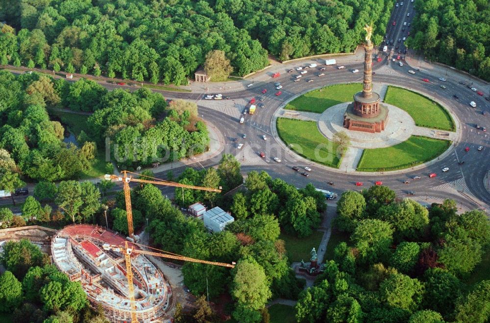 Berlin aus der Vogelperspektive: Baustelle zum Neubau des Bundespräsidialamtes im Tiergarten in Berlin, Deutschland