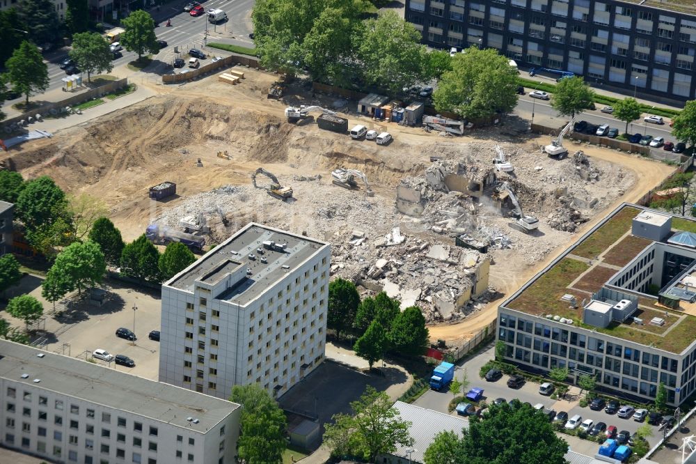 Frankfurt am Main von oben - Baustelle zum Neubau der Campus-Meile in Frankfurt am Main im Bundesland Hessen