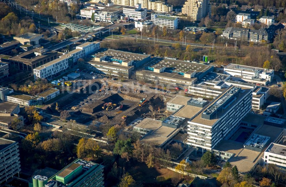 Luftbild Bochum - Baustelle zum Neubau am Campus der RUB Ruhr-Universität Bochum im Bundesland Nordrhein-Westfalen