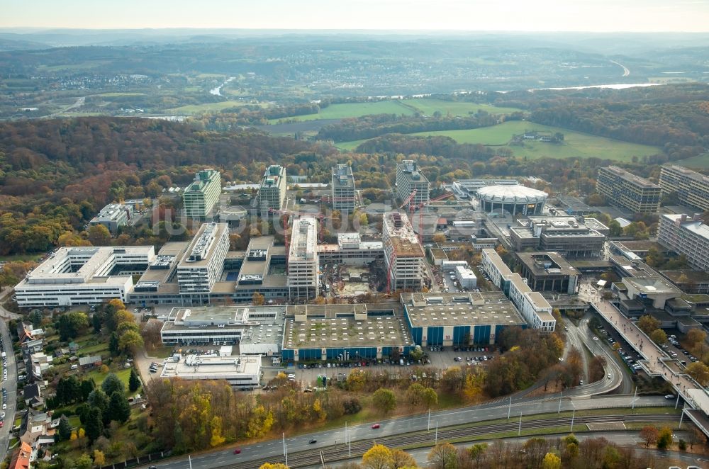 Luftbild Bochum - Baustelle zum Neubau am Campus der RUB Ruhr-Universität Bochum im Bundesland Nordrhein-Westfalen