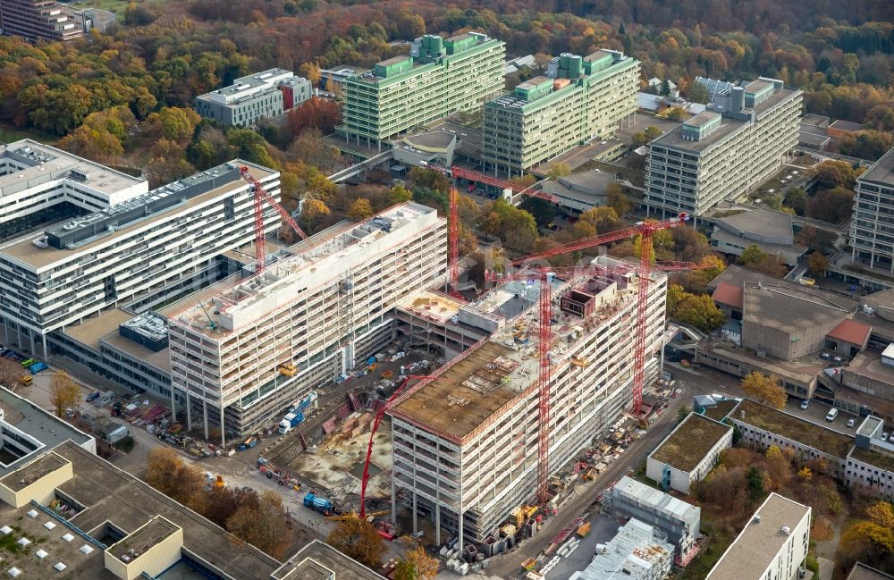 Luftaufnahme Bochum - Baustelle zum Neubau am Campus der RUB Ruhr-Universität Bochum im Bundesland Nordrhein-Westfalen