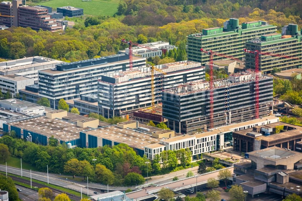 Bochum von oben - Baustelle zum Neubau am Campus der RUB Ruhr-Universität Bochum im Bundesland Nordrhein-Westfalen