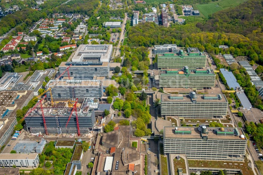 Bochum von oben - Baustelle zum Neubau am Campus der RUB Ruhr-Universität Bochum im Bundesland Nordrhein-Westfalen