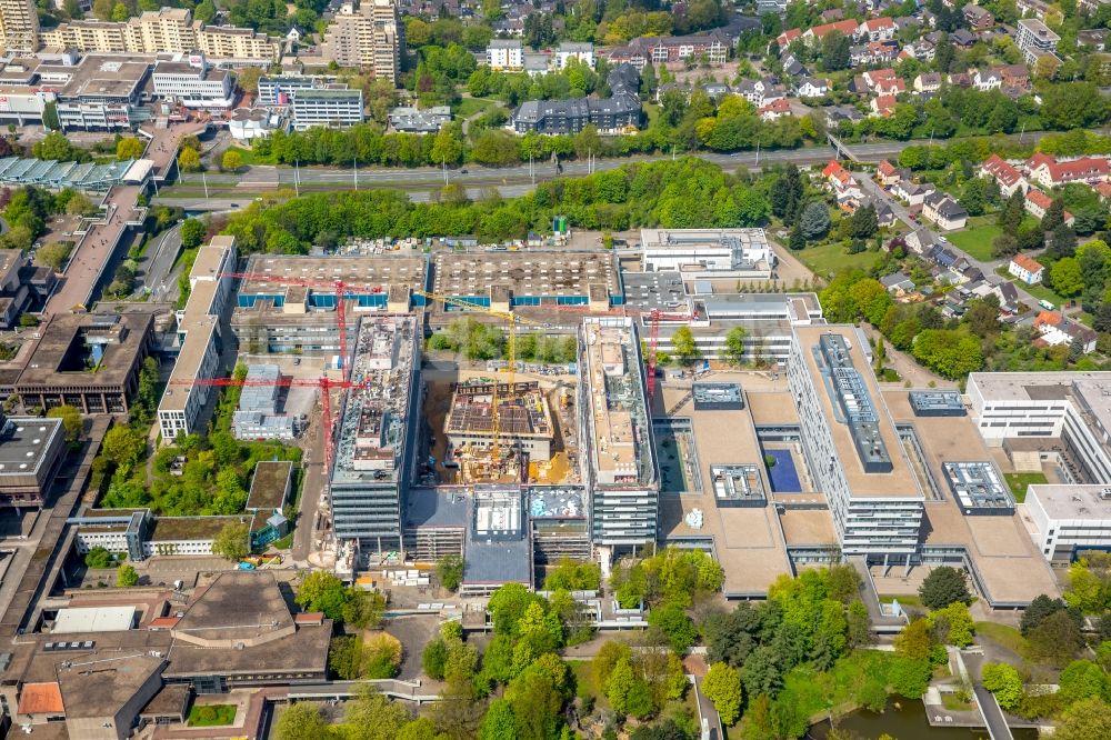 Luftaufnahme Bochum - Baustelle zum Neubau am Campus der RUB Ruhr-Universität Bochum im Bundesland Nordrhein-Westfalen