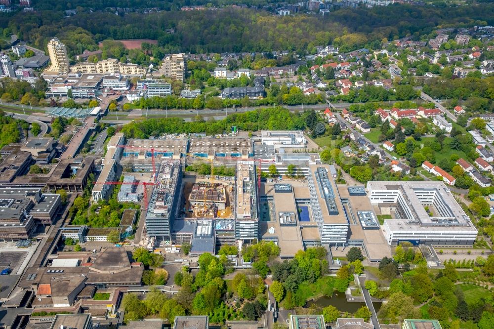 Bochum von oben - Baustelle zum Neubau am Campus der RUB Ruhr-Universität Bochum im Bundesland Nordrhein-Westfalen