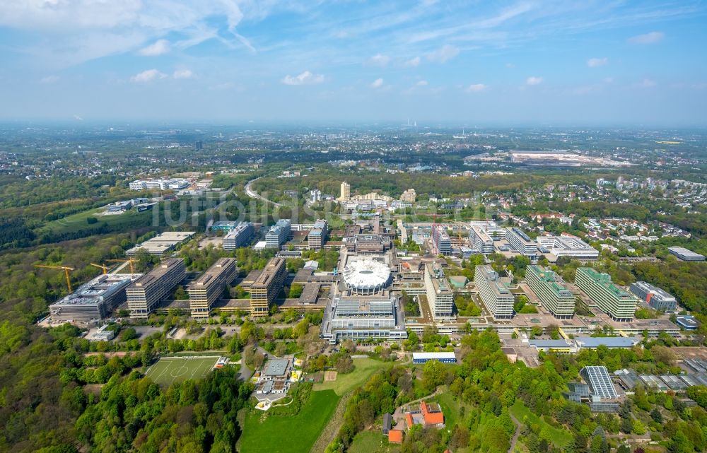 Luftbild Bochum - Baustelle zum Neubau am Campus der RUB Ruhr-Universität Bochum im Bundesland Nordrhein-Westfalen