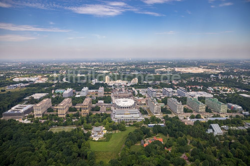 Luftbild Bochum - Baustelle zum Neubau am Campus der RUB Ruhr-Universität Bochum im Bundesland Nordrhein-Westfalen