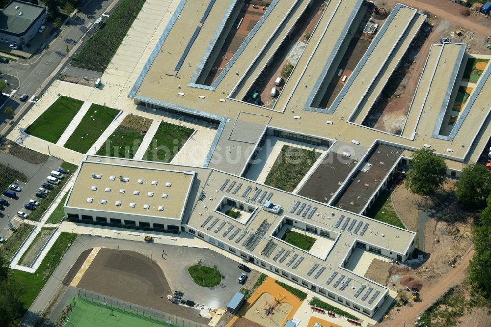 Luftaufnahme Chemnitz - Baustelle zum Neubau der Chemnitzer Körperbehindertenschule in Chemnitz im Bundesland Sachsen