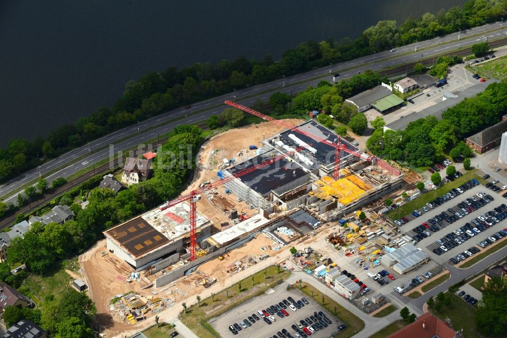 Schwerin aus der Vogelperspektive: Baustelle zum Neubau von Depots und Werkstätten in Schwerin im Bundesland Mecklenburg-Vorpommern, Deutschland