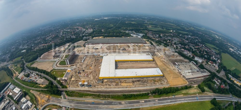 Bochum von oben - Baustelle zum Neubau eines DHL- Hub- Gebäudekomplexes auf dem Gelände des Logistikzentrums im Entwicklungsgebiet MARK 51°7 in Bochum im Bundesland Nordrhein-Westfalen, Deutschland