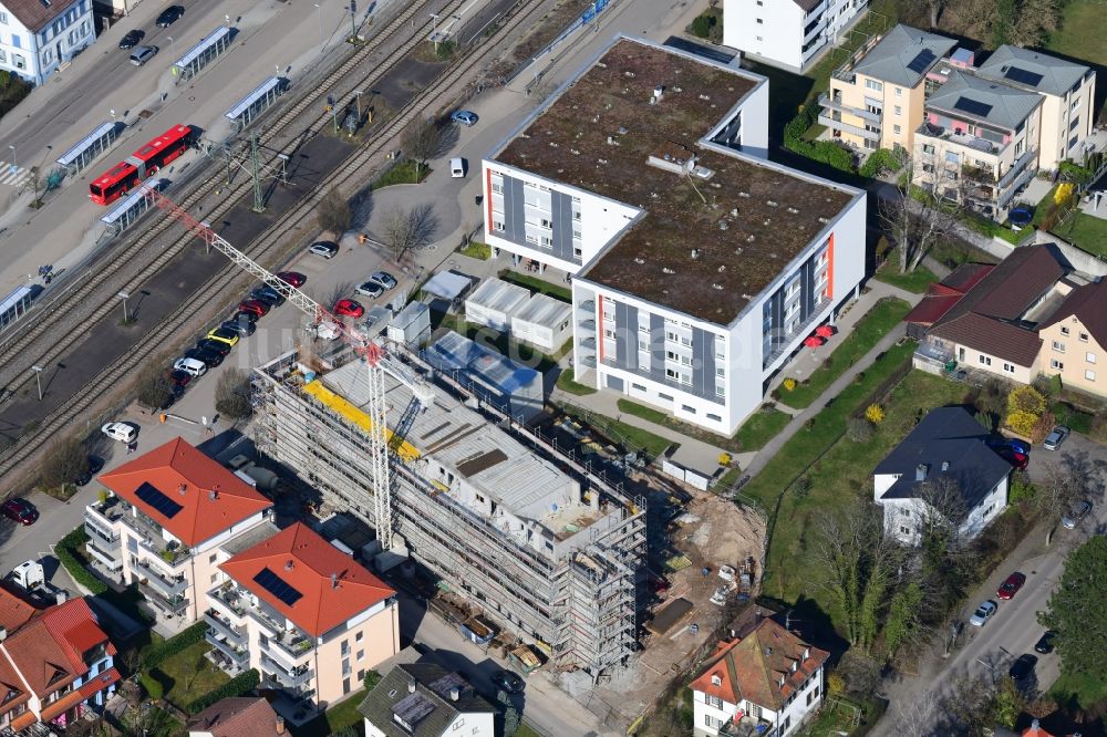 Schopfheim von oben - Baustelle zum Neubau des Dietrich Bonhoeffer Haus des ESW, Evangelisches Sozialwerk Wiesental beim Pflegeheim Georg-Reinhardt-Haus in Schopfheim im Bundesland Baden-Württemberg, Deutschland