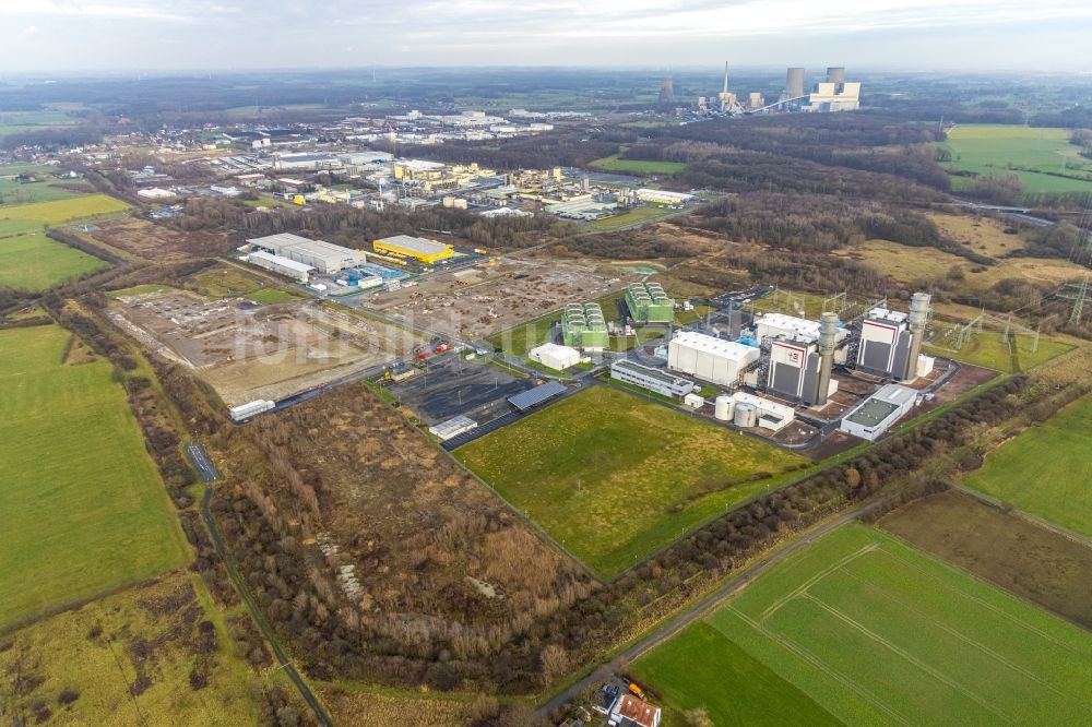 Luftbild Hamm - Baustelle zum Neubau Distribution Park im Ortsteil Uentrop in Hamm im Bundesland Nordrhein-Westfalen, Deutschland