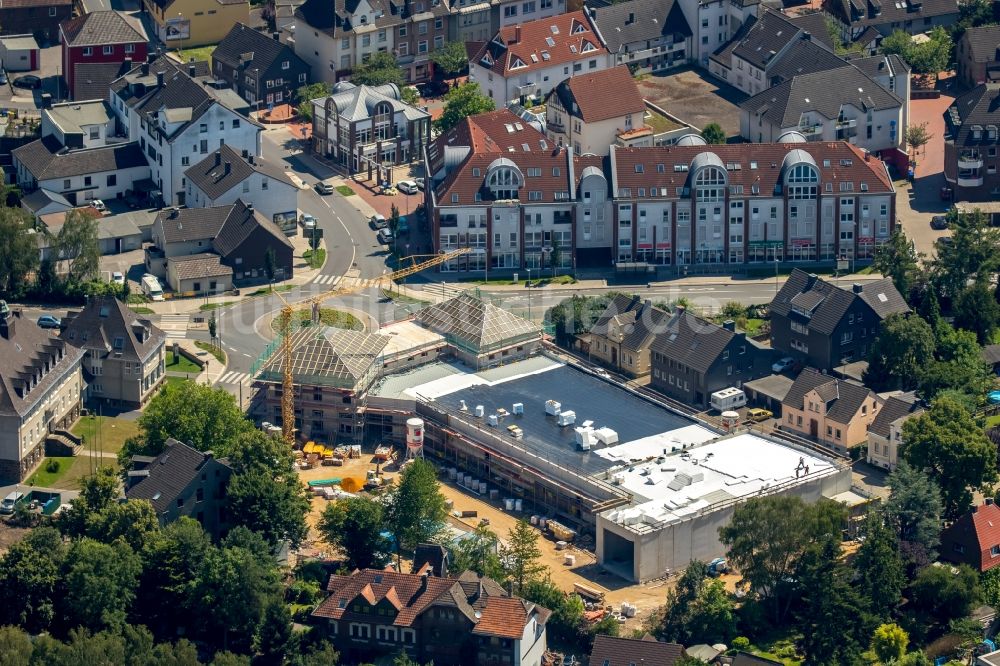 Witten aus der Vogelperspektive: Baustelle zum Neubau eines EDEKA Supermarktes und Geschäftsgebäudes im Gerberviertel im Stadtteil Herbede in Witten im Bundesland Nordrhein-Westfalen