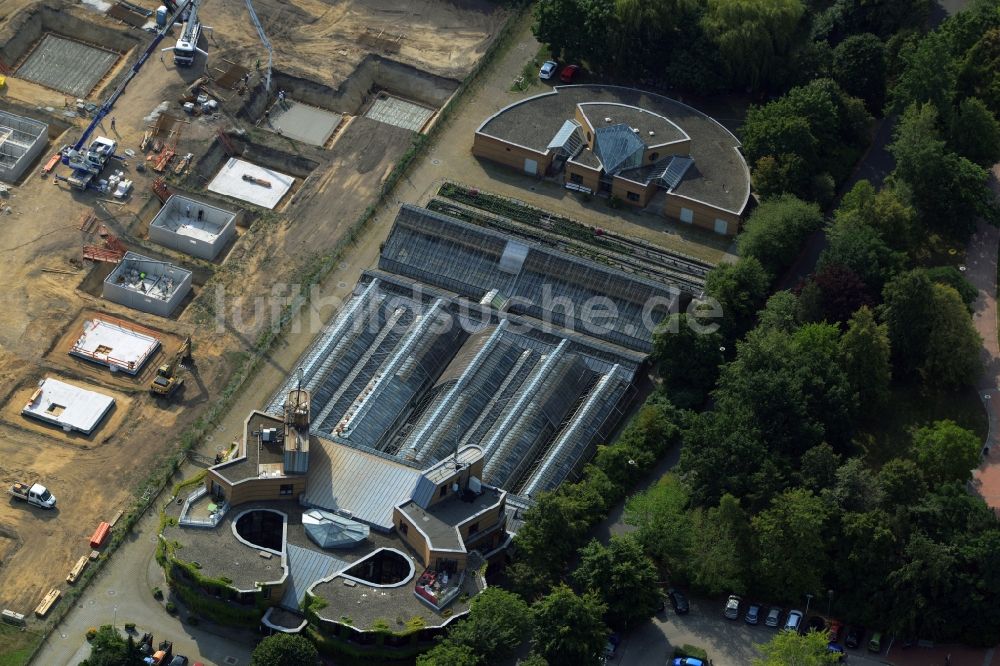 Berlin aus der Vogelperspektive: Baustelle zum Neubau von Einfamilienhäusern und Doppelhäusern an der Mohriner Allee im Ortsteil Britz in Berlin