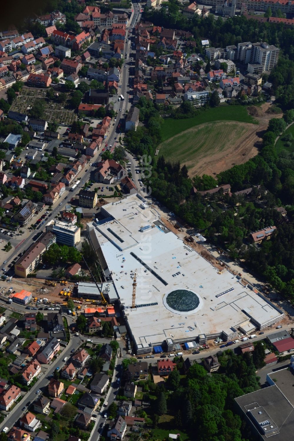 Luftbild Stein - Baustelle zum Neubau des Einkaufszentrums FORUM STEIN in der neuen Stadtmitte in Stein im Bundesland Bayern