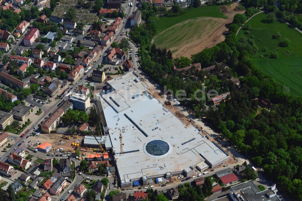 Luftaufnahme Stein - Baustelle zum Neubau des Einkaufszentrums FORUM STEIN in der neuen Stadtmitte in Stein im Bundesland Bayern