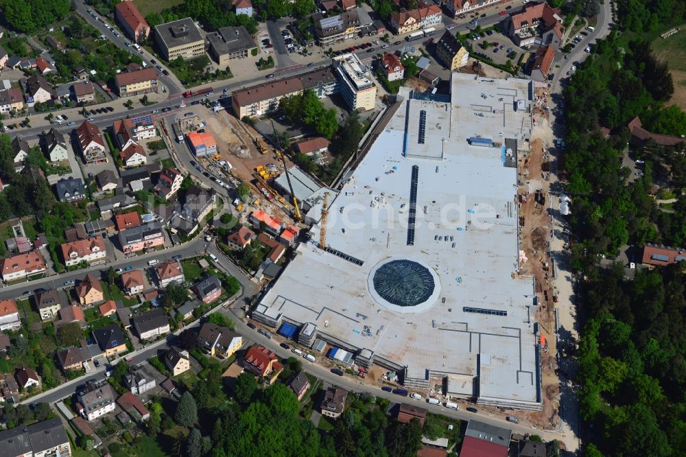 Luftaufnahme Stein - Baustelle zum Neubau des Einkaufszentrums FORUM STEIN in der neuen Stadtmitte in Stein im Bundesland Bayern