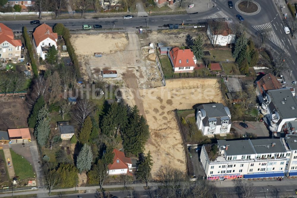 Luftaufnahme Berlin - Baustelle zum Neubau eines Einkaufszentrums der Lidl Dienstleistung GmbH & Co. KG in Mahlsdorf in Berlin