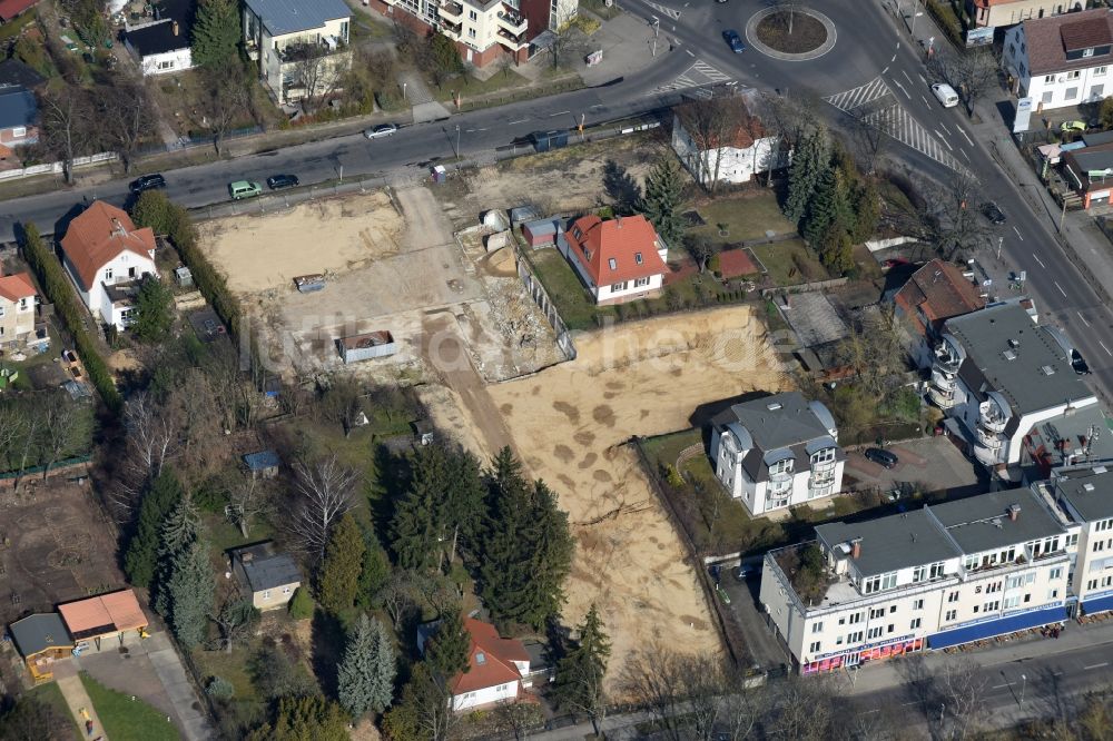 Luftbild Berlin - Baustelle zum Neubau eines Einkaufszentrums der Lidl Dienstleistung GmbH & Co. KG in Mahlsdorf in Berlin