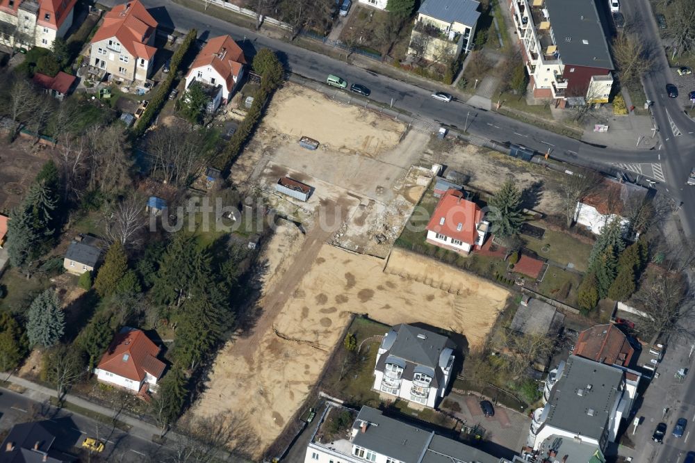 Luftaufnahme Berlin - Baustelle zum Neubau eines Einkaufszentrums der Lidl Dienstleistung GmbH & Co. KG in Mahlsdorf in Berlin