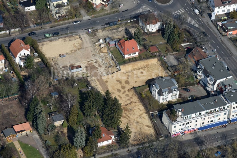 Luftbild Berlin - Baustelle zum Neubau eines Einkaufszentrums der Lidl Dienstleistung GmbH & Co. KG in Mahlsdorf in Berlin