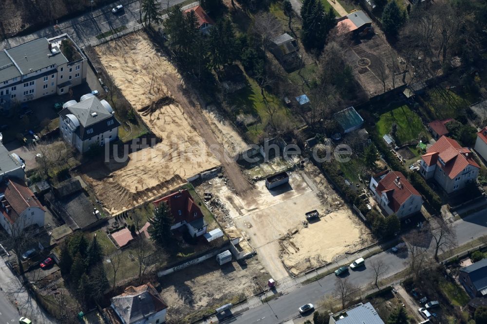 Luftaufnahme Berlin - Baustelle zum Neubau eines Einkaufszentrums der Lidl Dienstleistung GmbH & Co. KG in Mahlsdorf in Berlin